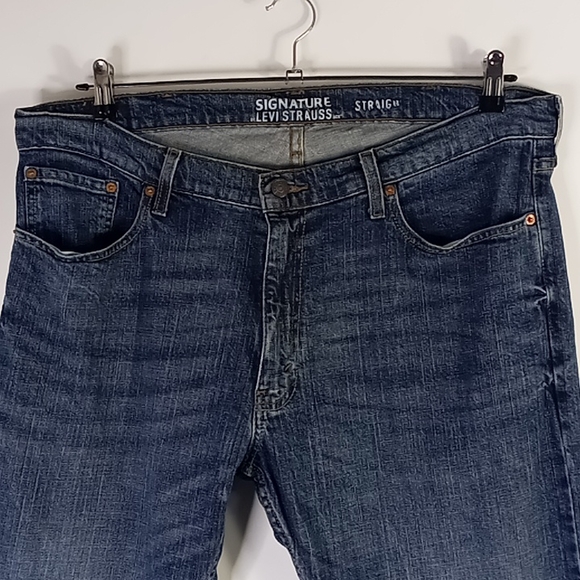 Signature by Levi Strauss Straight Leg Blue Jeans Men's Size W40L31 - Picture 4 of 16